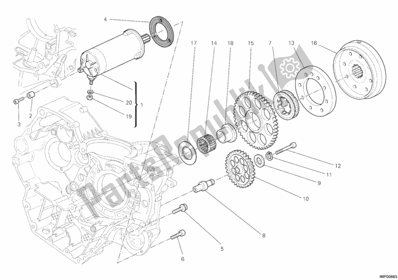 Tutte le parti per il Motore Di Avviamento del Ducati Hypermotard 1100 EVO USA 2012
